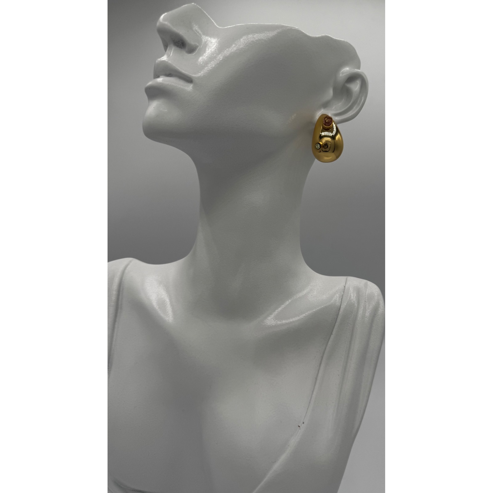 Mayamar Embellished Drop Earrings Womens Os Gold Sculptural Crystal Msrp 108 55$